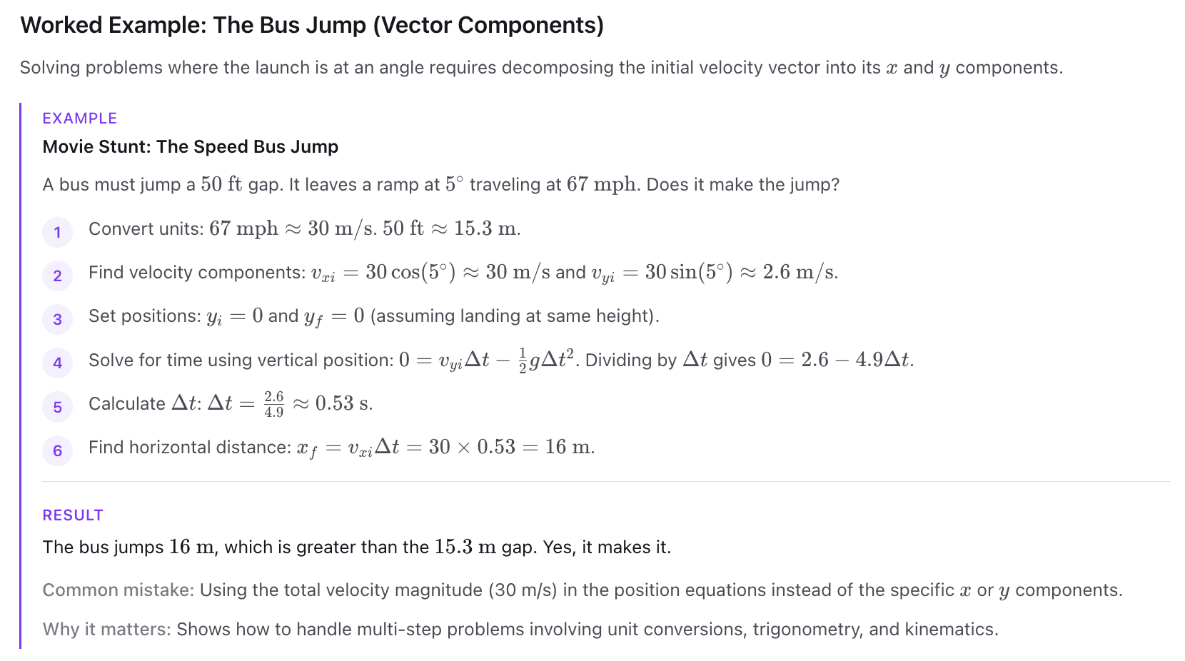 Generated note: projectile motion worked example